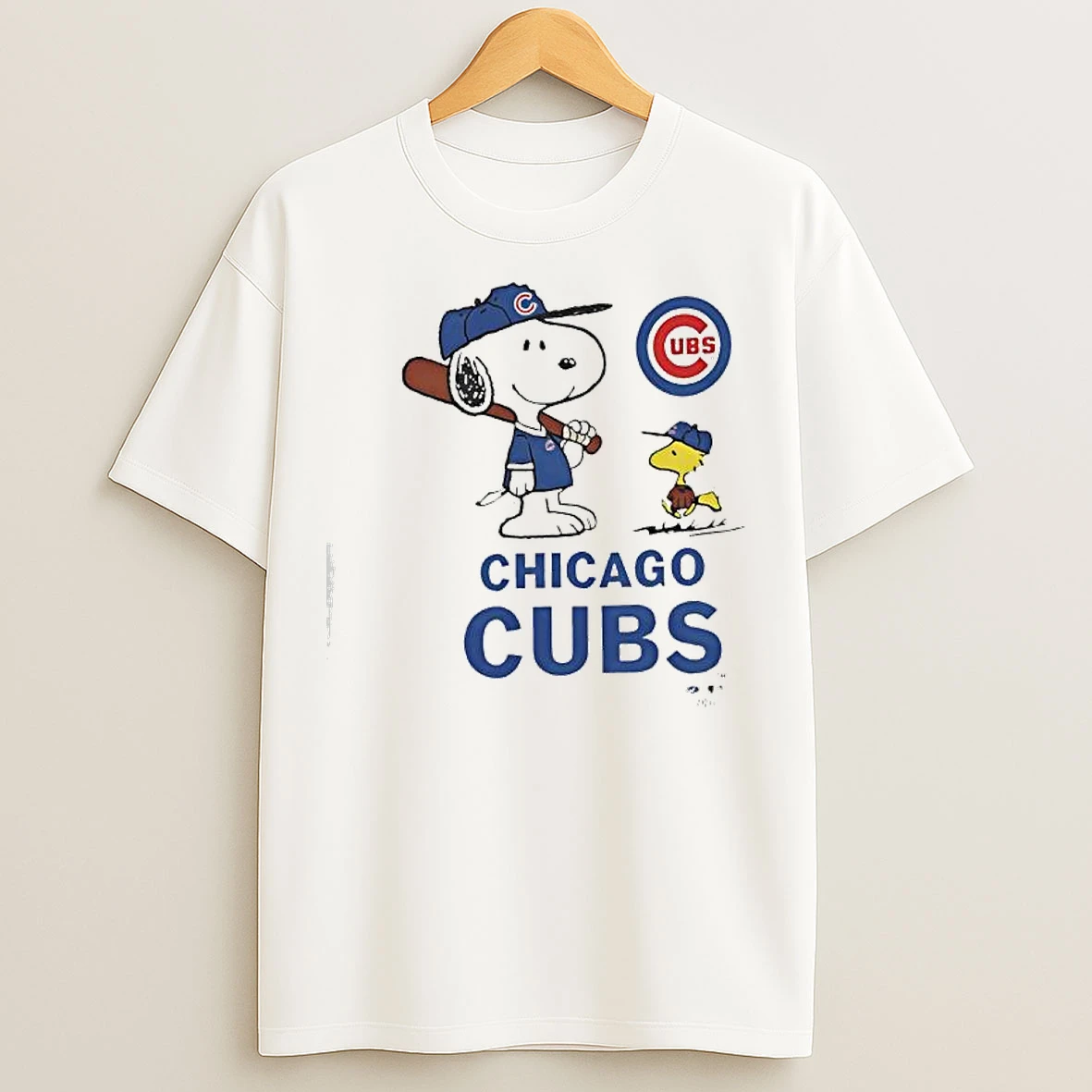 Classic Peanuts Snoopy And Woodstock With Chicago Cubs Toddler T Shirts