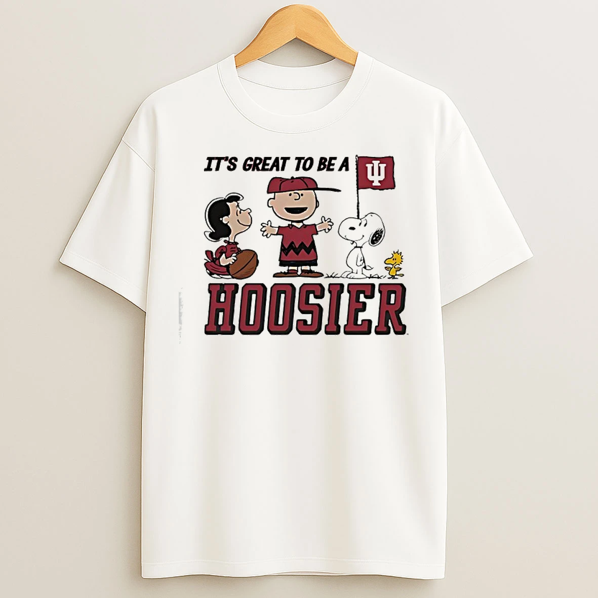 Classic Peanuts Characters Its Great To Be A Indiana Hoosiers T Shirts