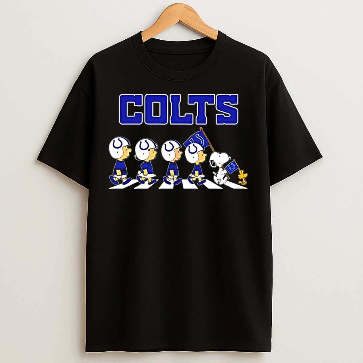 Classic Peanuts X Indianapolis Colts Football Flag Walking T Shirts
