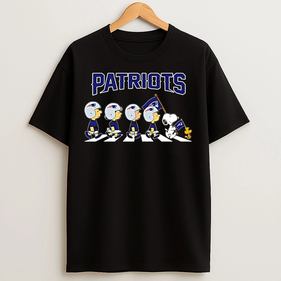 Classic Peanuts X New England Patriots Football Flag Walking T Shirts