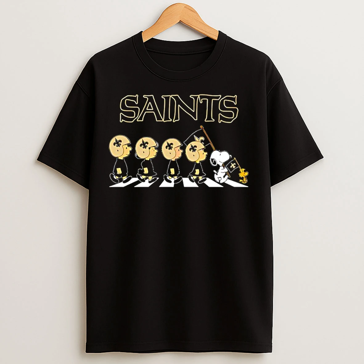 Classic Peanuts X New Orleans Saints Football Flag Walking T Shirts