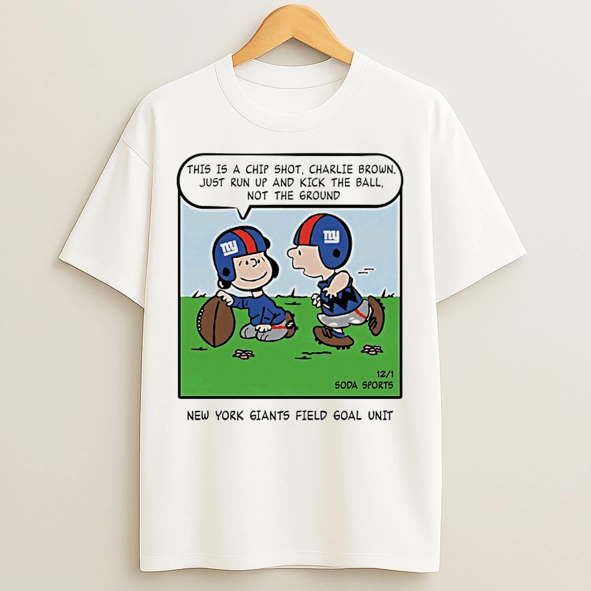 Classic Peanuts X New York Giants Field Goal Unit This Is Chip Shot Charlie Brown T Shirts