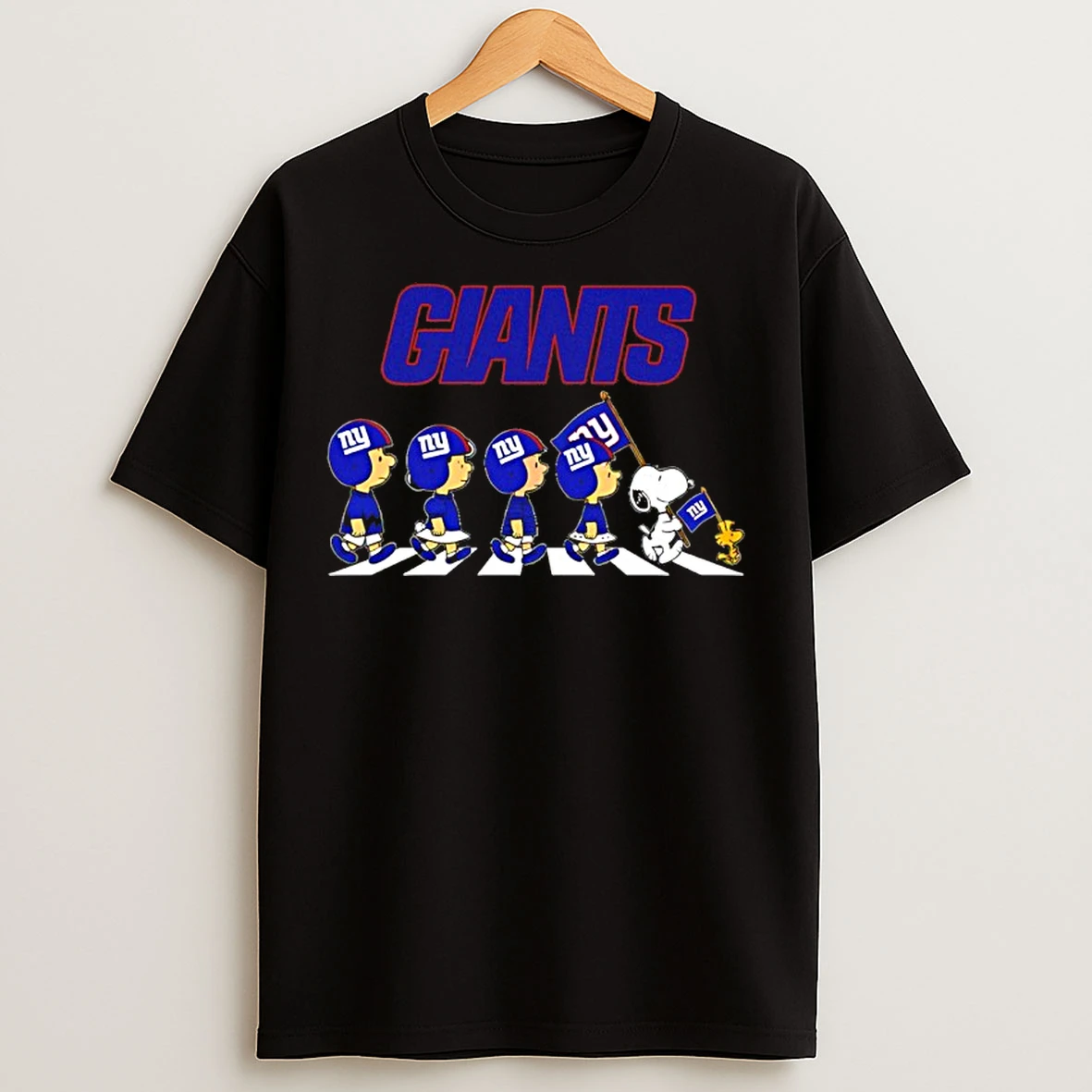 Classic Peanuts X New York Giants Football Flag Walking T Shirts