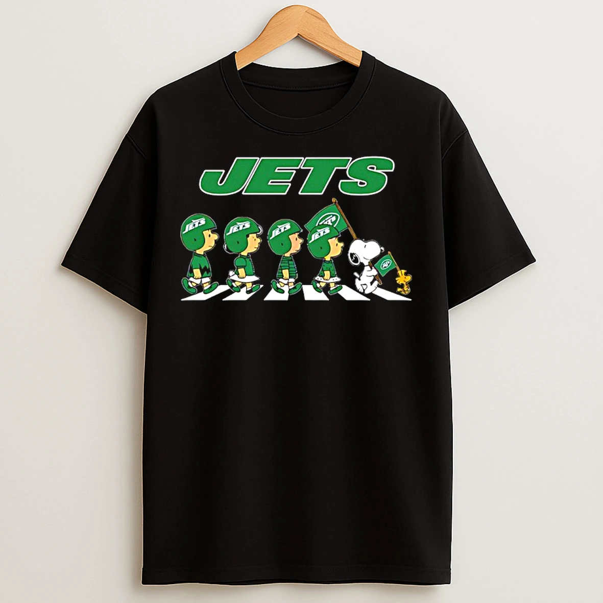 Classic Peanuts X New York Jets Football Flag Walking T Shirts