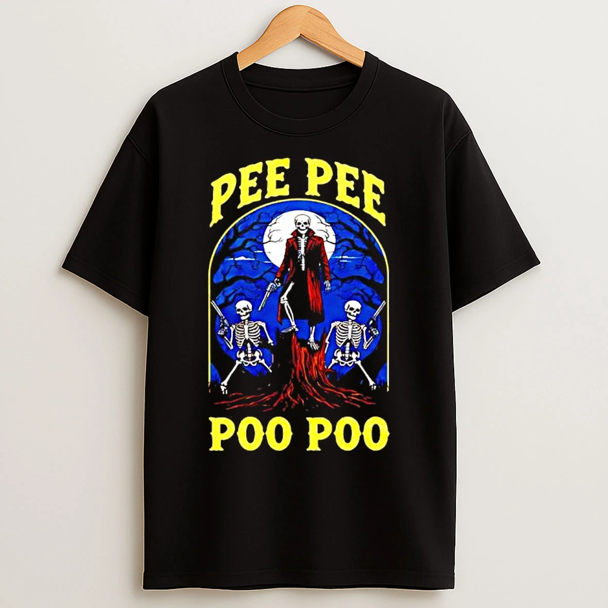 Classic Pee Pee Poo Poo Skeleton Graphic T Shirts