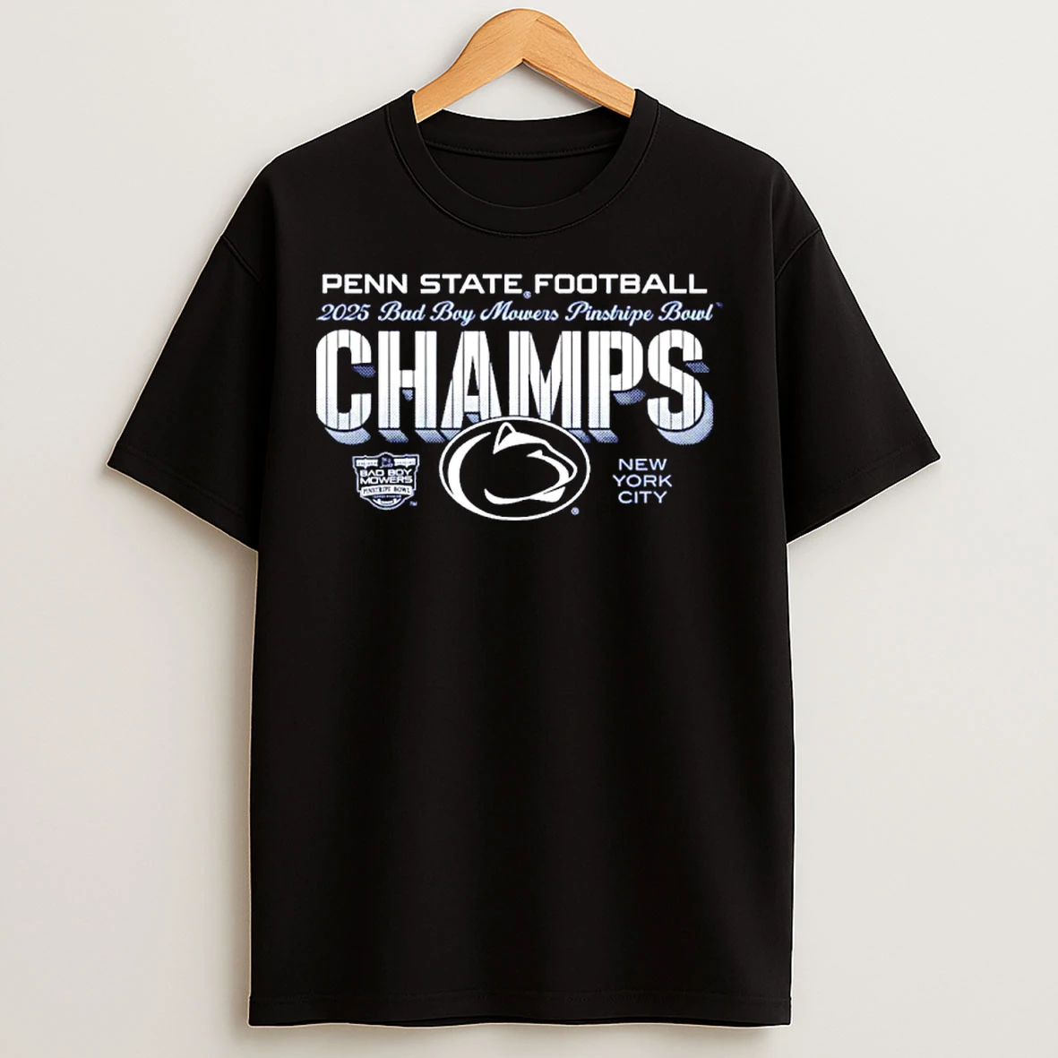Classic Penn State 2025 Pinstripe Bowl Champions Locker Room T Shirts