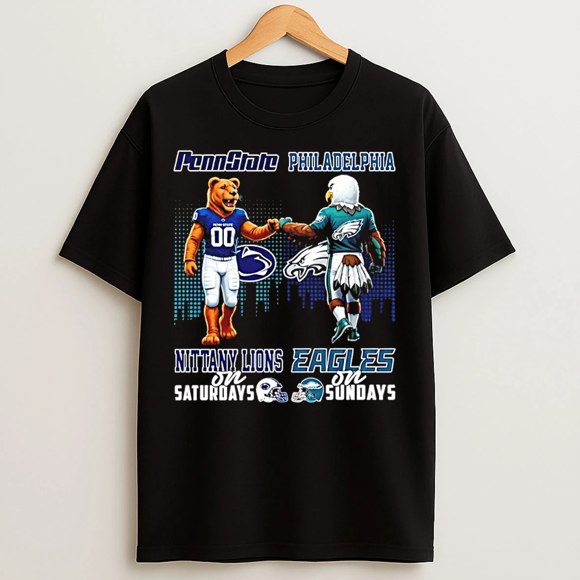 Classic Penn State Nittany Lions On Saturdays Vs Philadelphia Eagles On Sundays Mascot Skyline T Shirts
