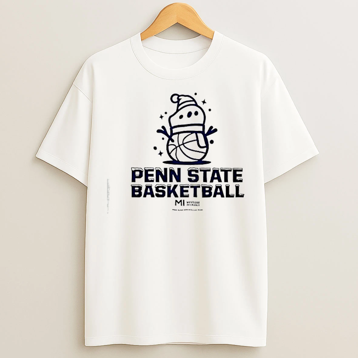 Classic Penn State Basketball Snowman Graphic T Shirts