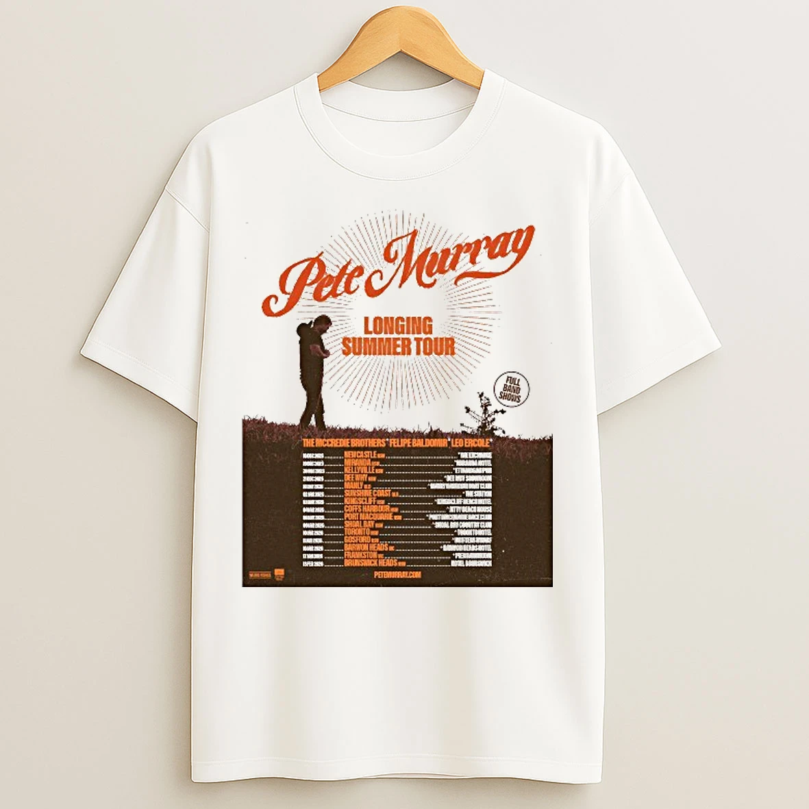 Classic Pete Murray Longing Summer Tour 2025 2026 T Shirts