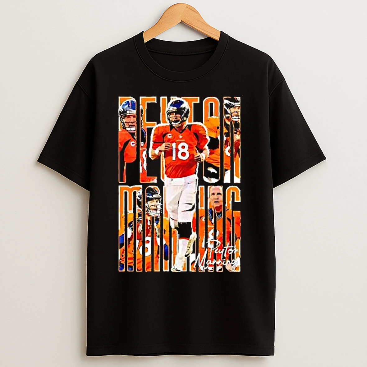Classic Peyton Manning 18 Denver Broncos Graphic T Shirts