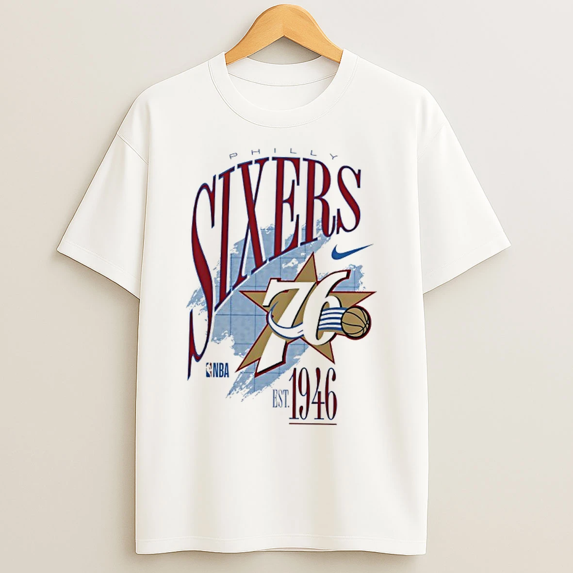 Classic Philadelphia 76ers Nike Nba 1946 Hardwood Classics Champions T Shirts