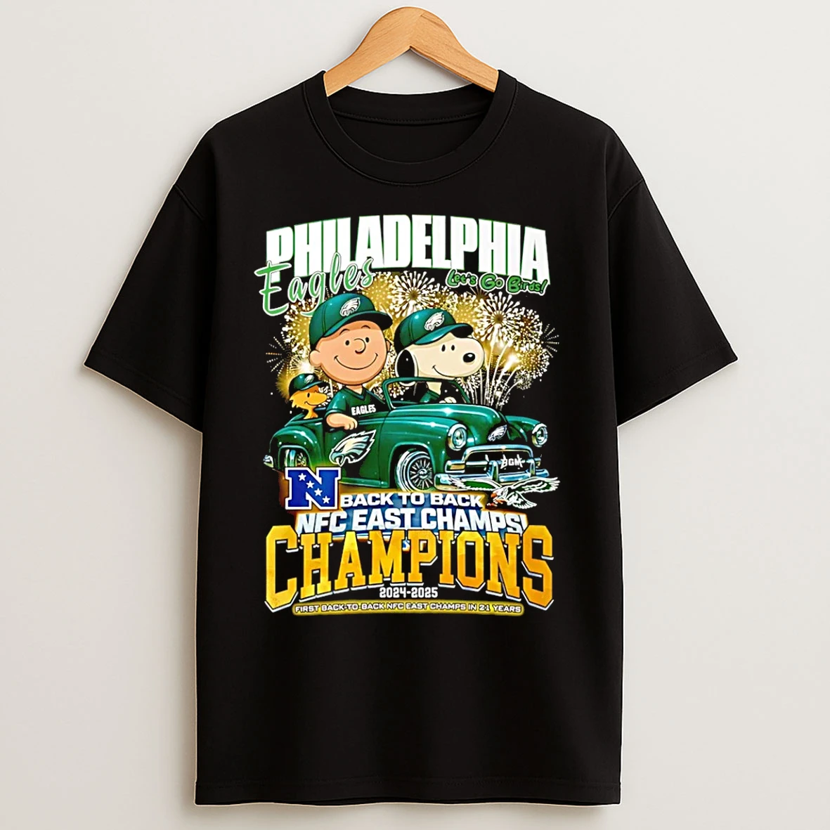 Classic Philadelphia Eagles 2024 2025 Back To Back Nfc East Division Champions Snoopy T Shirts