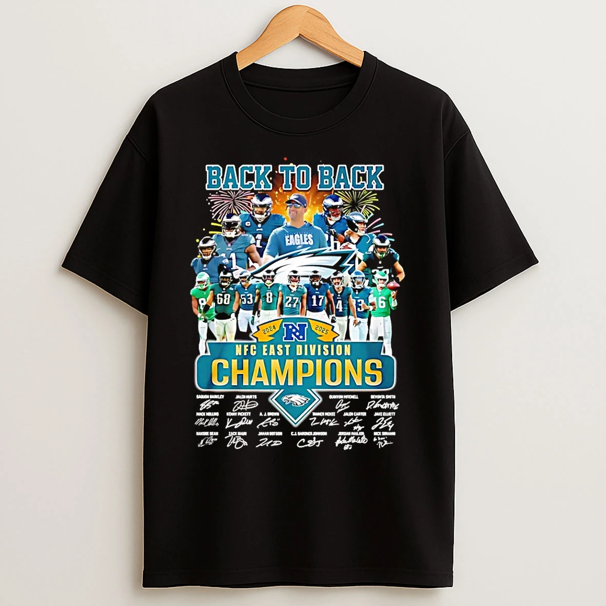 Classic Philadelphia Eagles 2024 2025 Back To Back Nfc East Division Champions All Team T Shirts