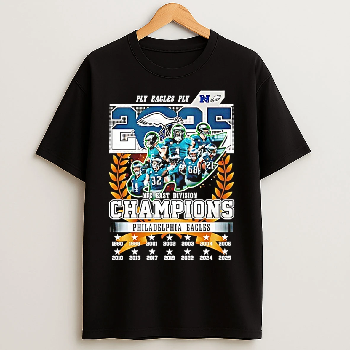 Classic Philadelphia Eagles 2025 Nfc East Champions Fly Eagles Fly T Shirts