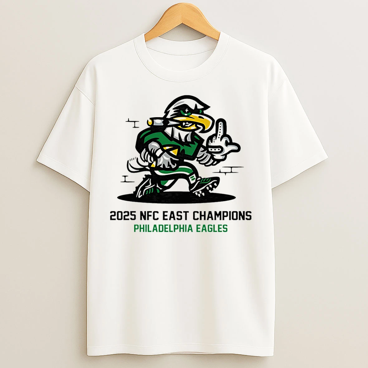 Classic Philadelphia Eagles 2025 Nfc East Division Champions Mascot Smoking T Shirts