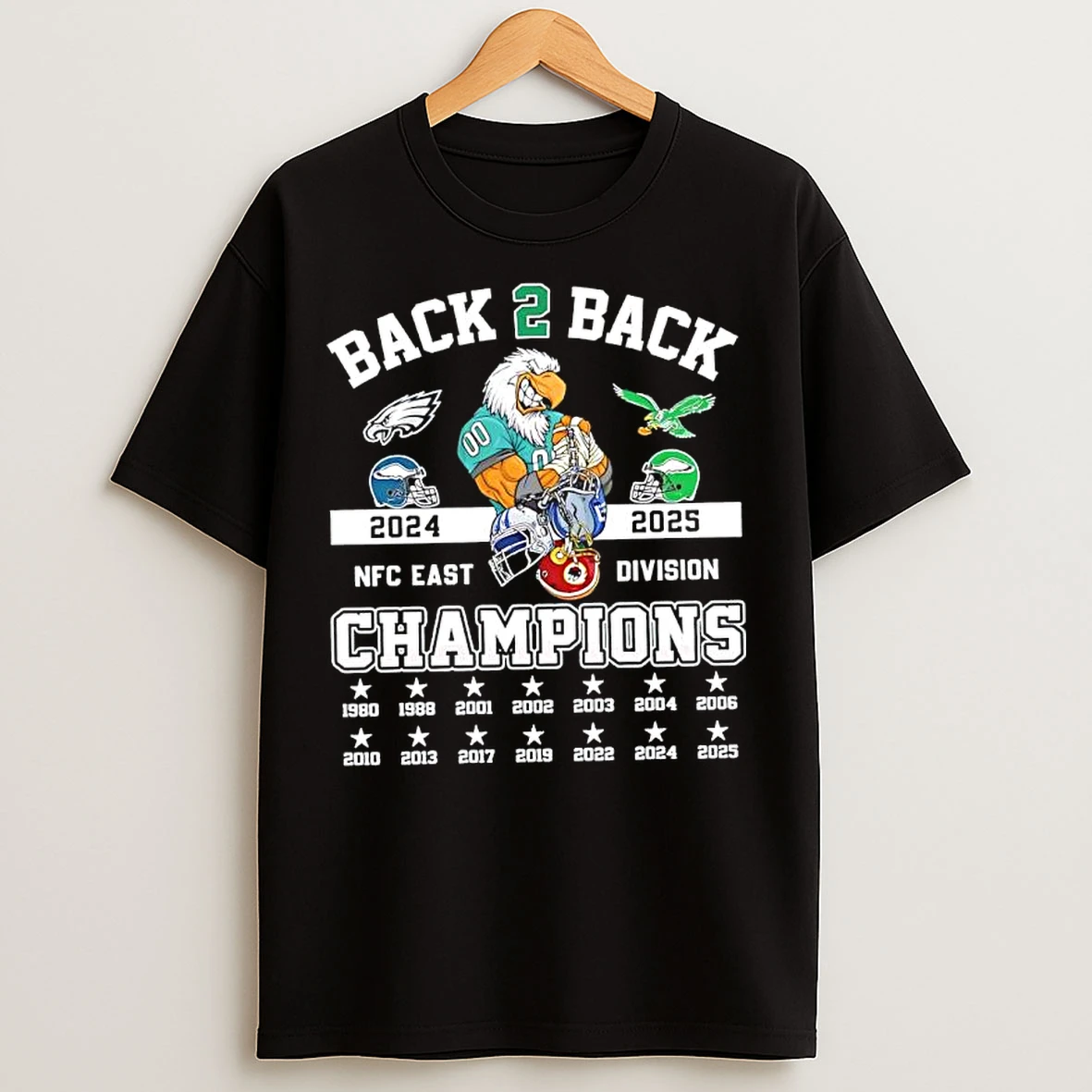 Classic Philadelphia Eagles Back 2 Back 2024 2025 Nfc East Division Champions T Shirts