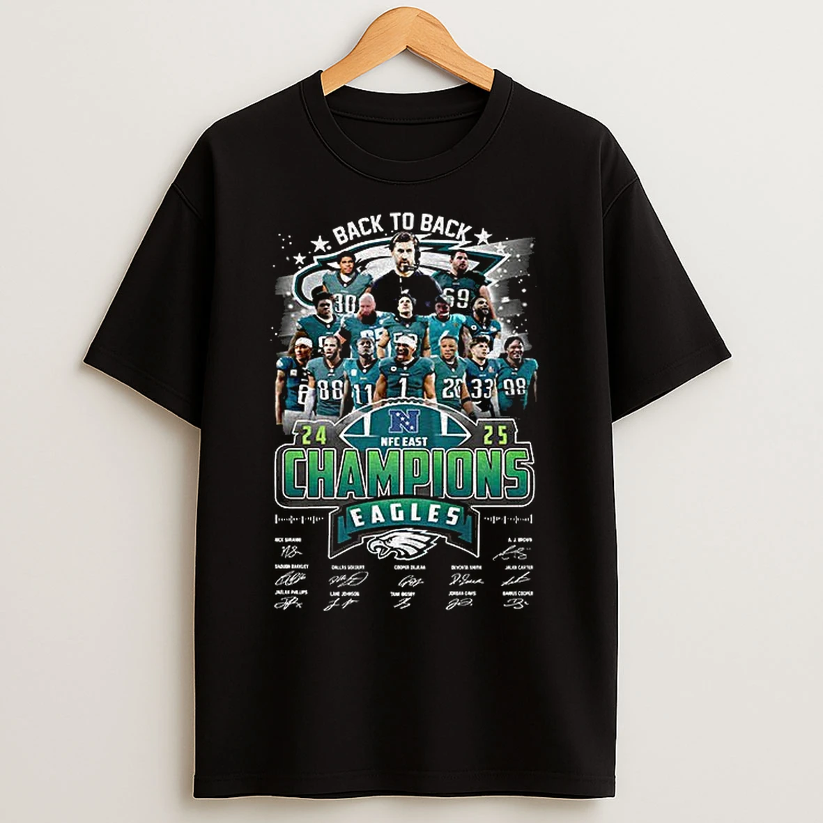 Classic Philadelphia Eagles Back To Back Nfc East National Football League Signatures T Shirts