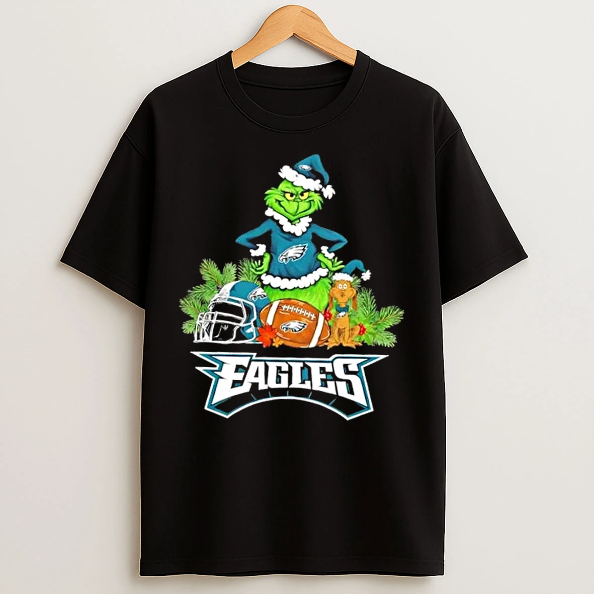Classic Philadelphia Eagles Football X Grinch And Max Dog Merry Christmas T Shirts