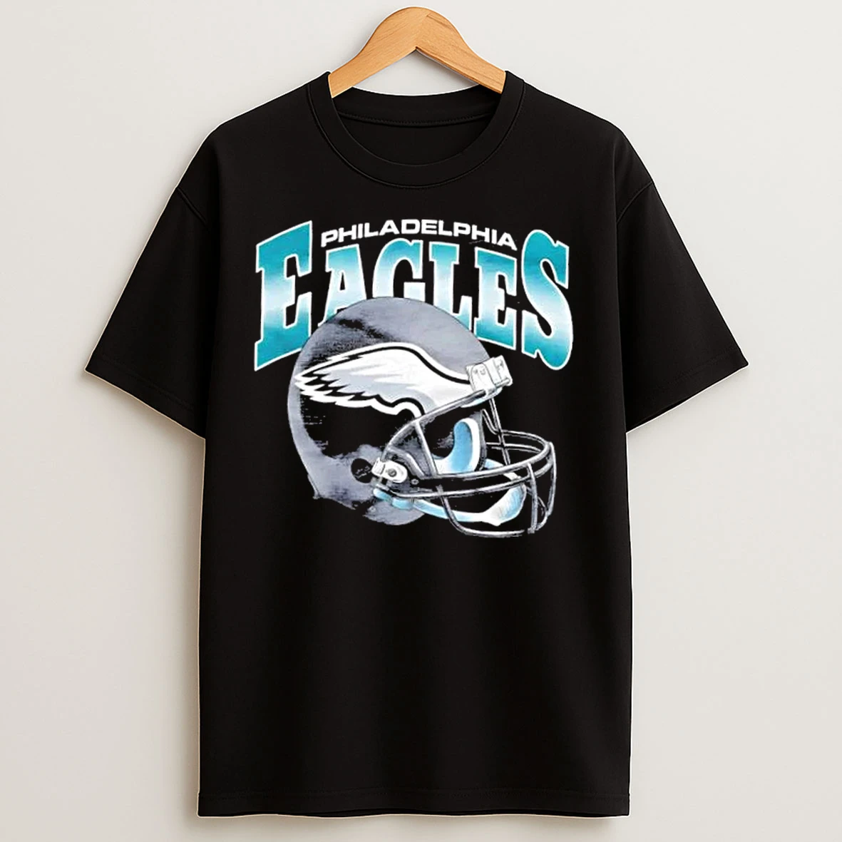 Classic Philadelphia Eagles Gradient Football Helmet T Shirts