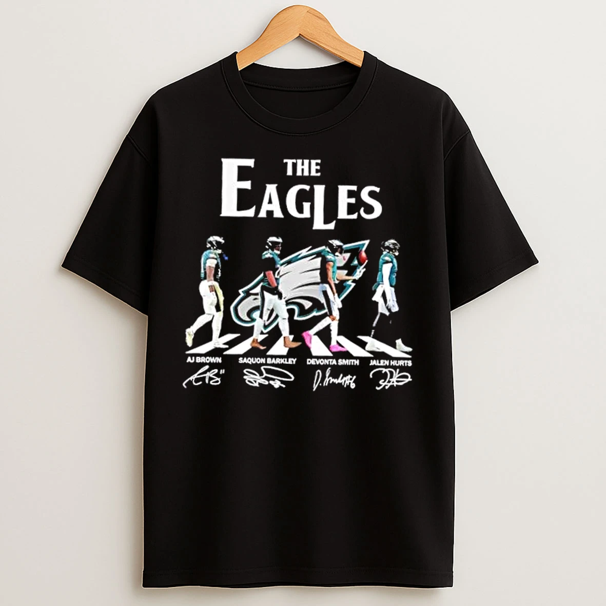 Classic Philadelphia Eagles Jalen Hurts Devonta Smith Saquon Barkley Aj Brown Abbey Road Signatures T Shirts