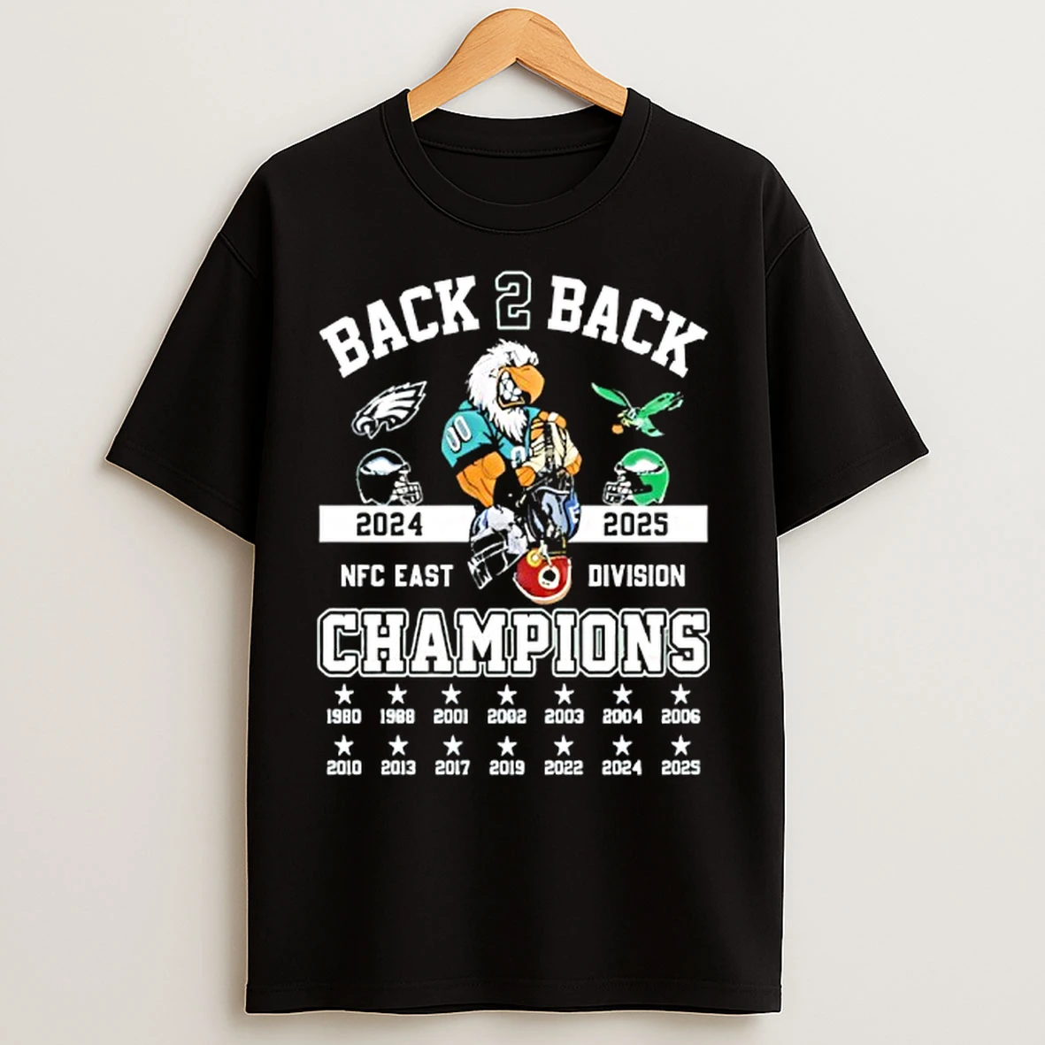 Classic Philadelphia Eagles Nfc East 2025 Champions Back To Back T Shirts