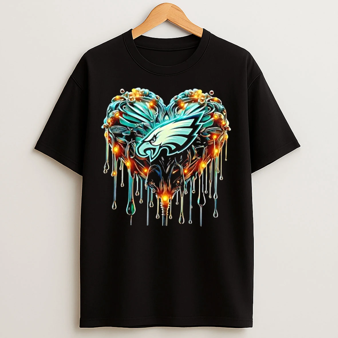 Classic Philadelphia Eagles Nfl Heart Caramel T Shirts