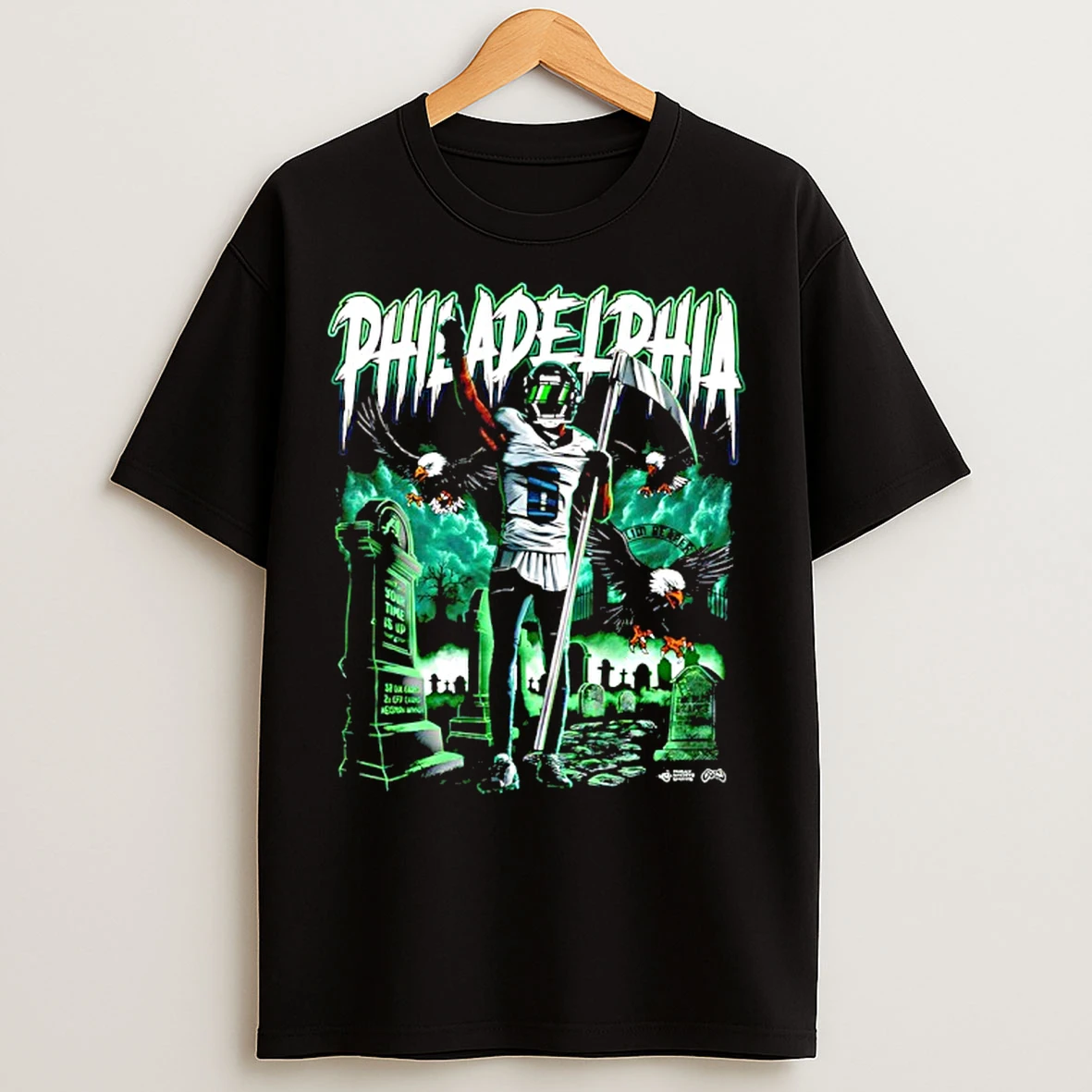 Classic Philadelphia Eagles Slim Reaper Graveyard T Shirts
