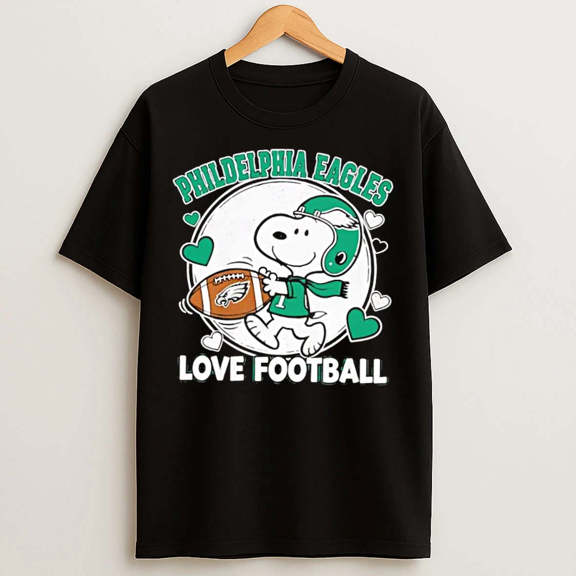 Classic Philadelphia Eagles Snoopy Love Football Cute Peanuts T Shirts