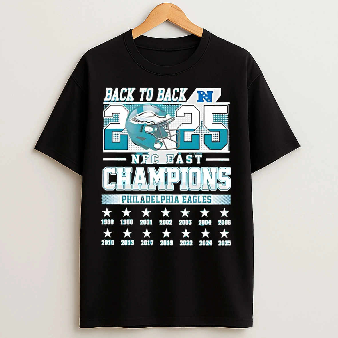 Classic Philadelphia Eagles Football Nfc East Champions Back To Back 2025 T Shirts