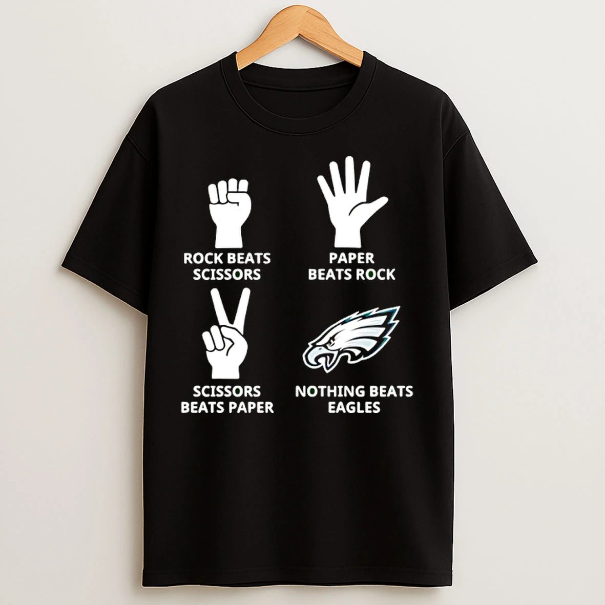 Classic Philadelphia Eagles Nothing Beats Rock Beats Scissors Paper Beats Rock Scissors Beats Paper T Shirts