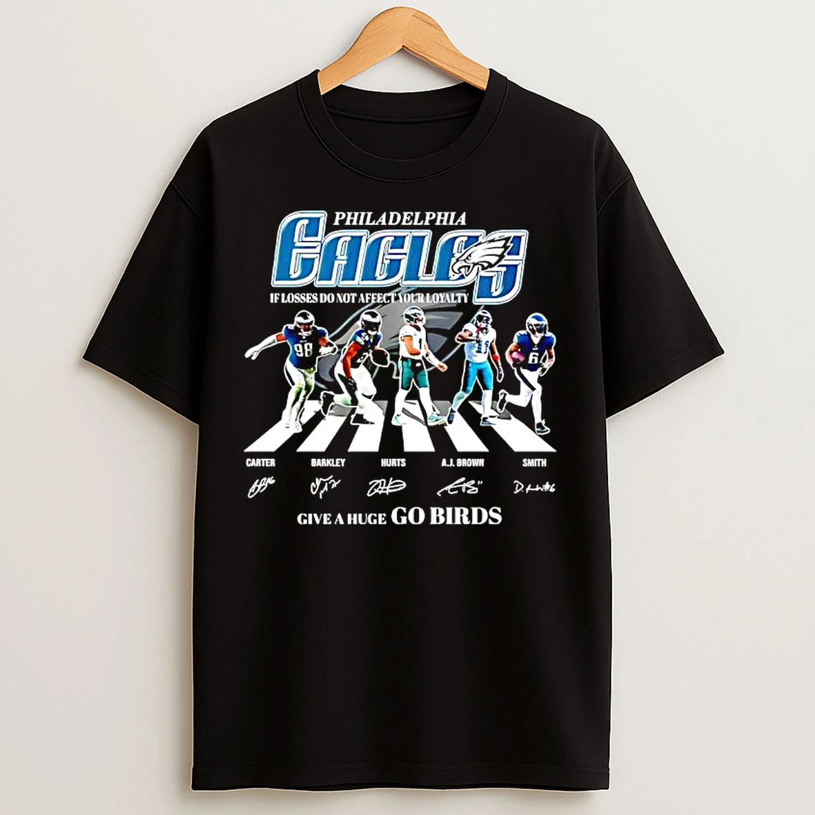 Classic Philadelphia Eagles Players Carter X Barkley X Hurts X A J Brown X Smith Give A Huge Go Birds T Shirts
