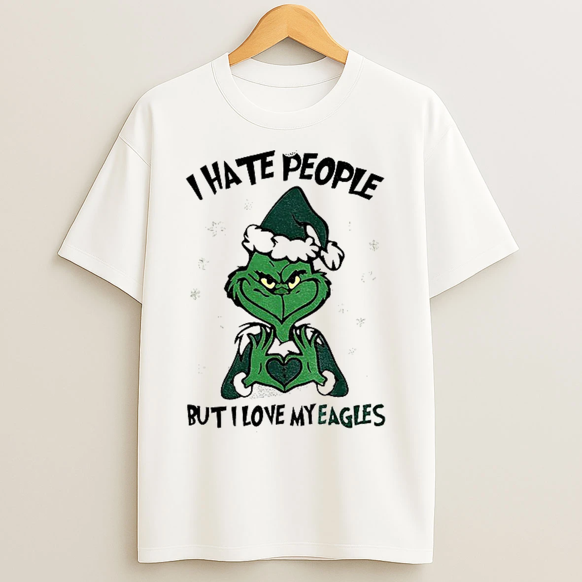Classic Philadelphia Football Christmas Grinch I Hate People But I Love My Eagles T Shirts