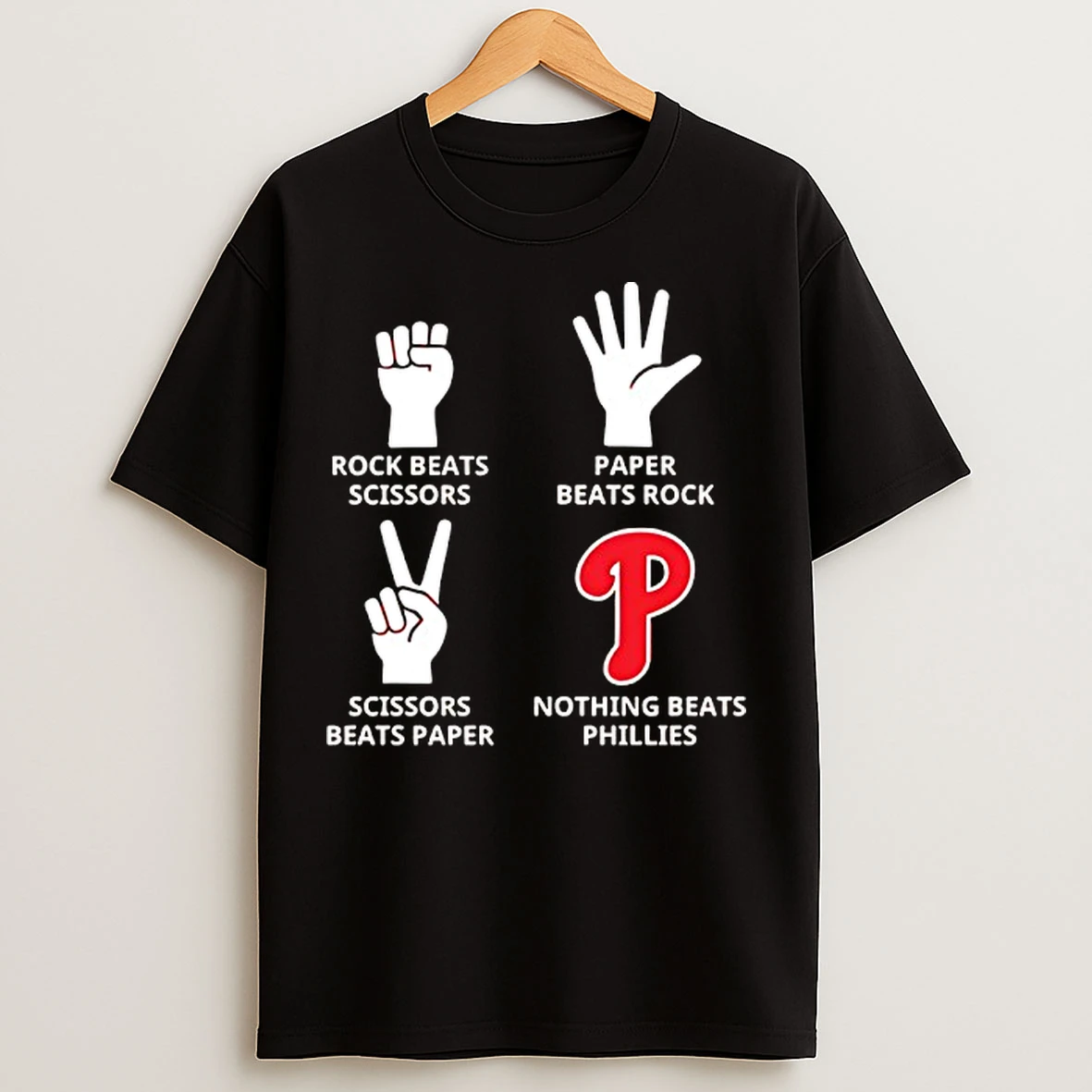 Classic Philadelphia Phillies Nothing Beats Rock Beats Scissors Paper Beats Rock Scissors Beats Paper T Shirts