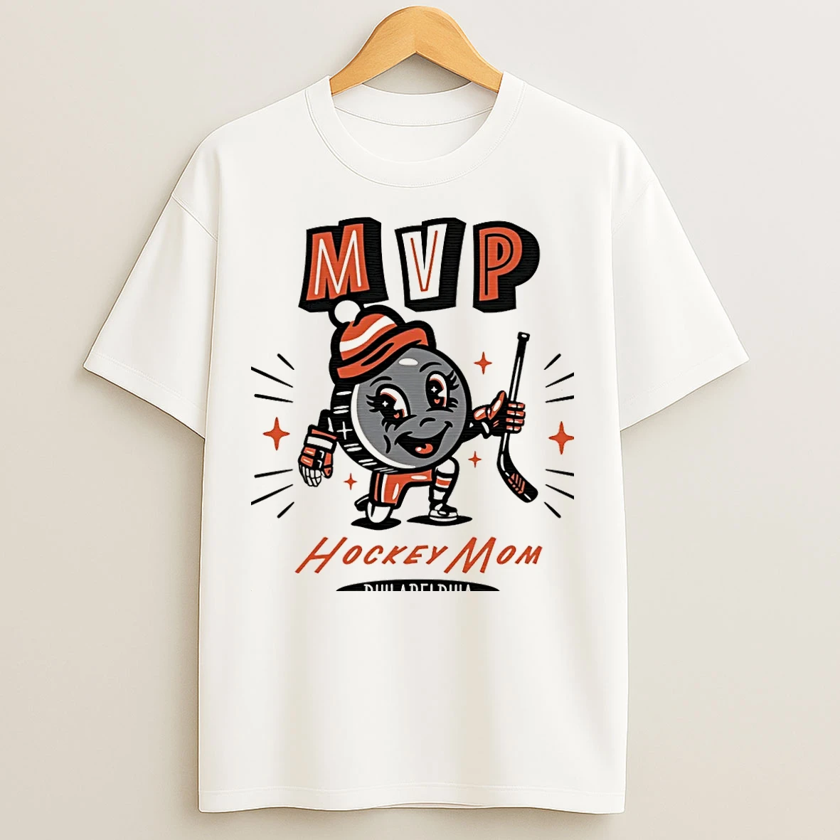 Classic Philadelphia Hockey Mom Mvp 2025 Cartoon Christmas T Shirts