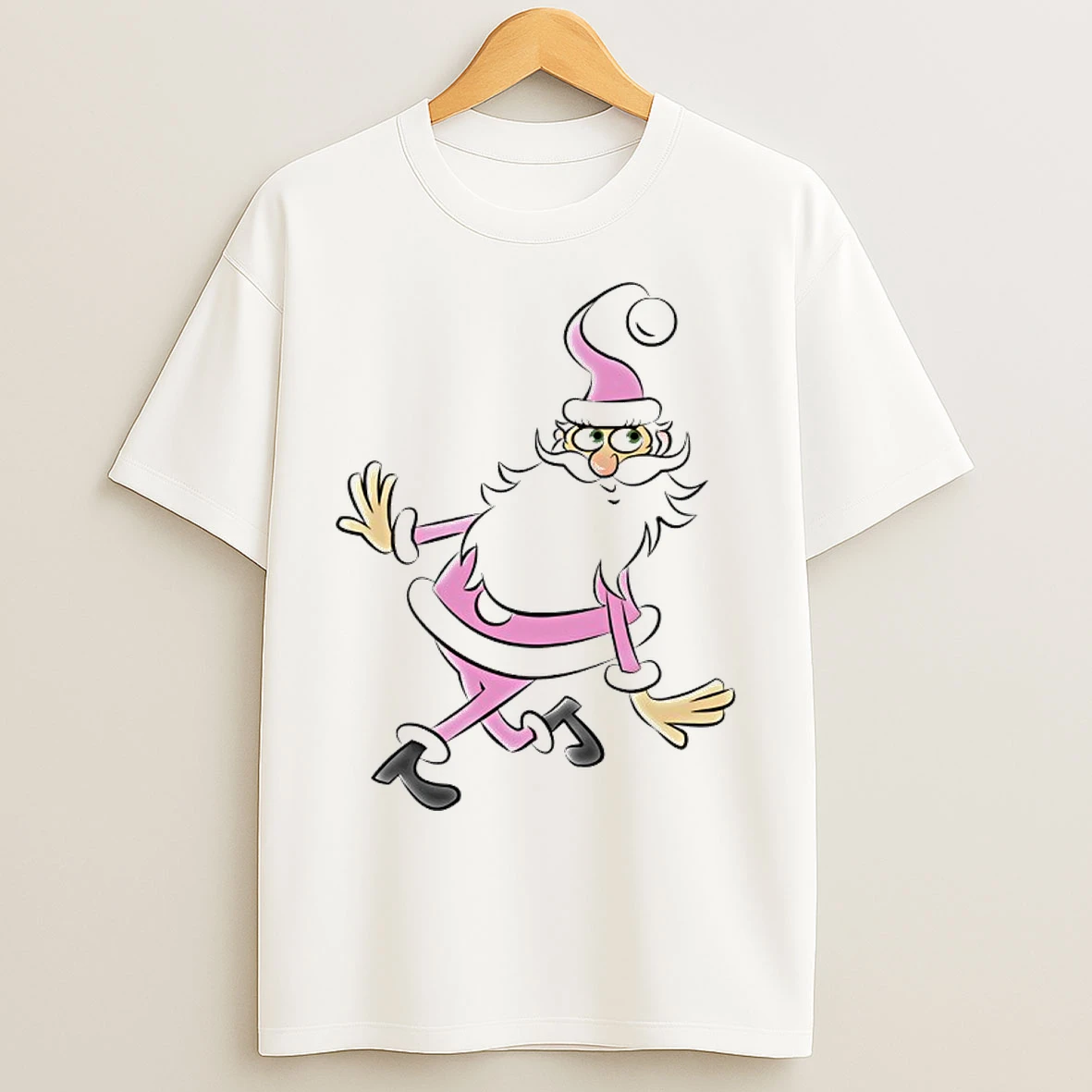 Classic Pink Santa Claus Swish Kringle Funny Christmas 2025 T Shirts