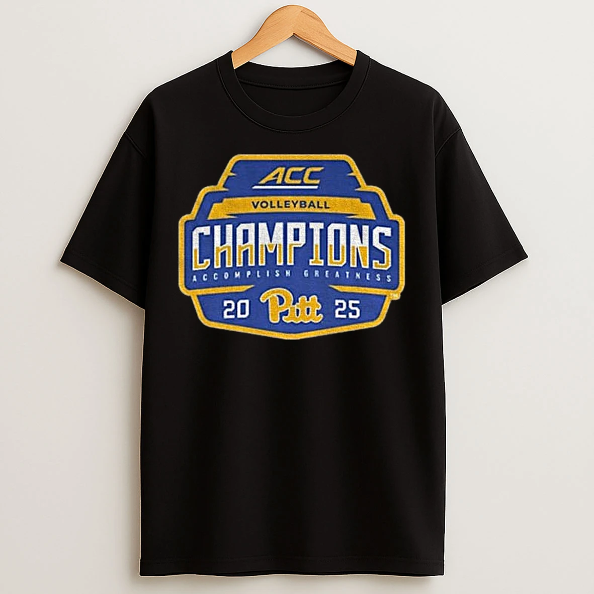 Classic Pitt Panthers Acc Volleyball Champions Accomplish Greatness 2025 T Shirts