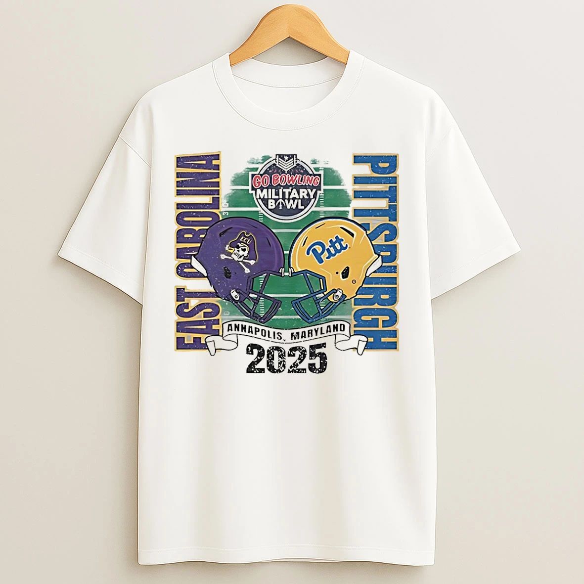 Classic Pitt Panthers Vs East Carolina 84 2025 Military Bowl Head To Head Christmas T Shirts