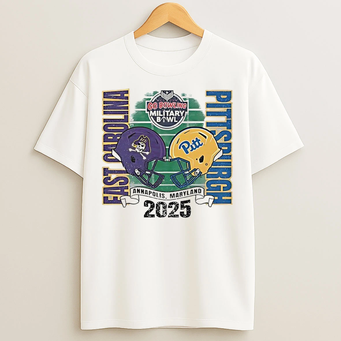 Classic Pitt Panthers Vs East Carolina 84 2025 Military Bowl Head To Head T Shirts