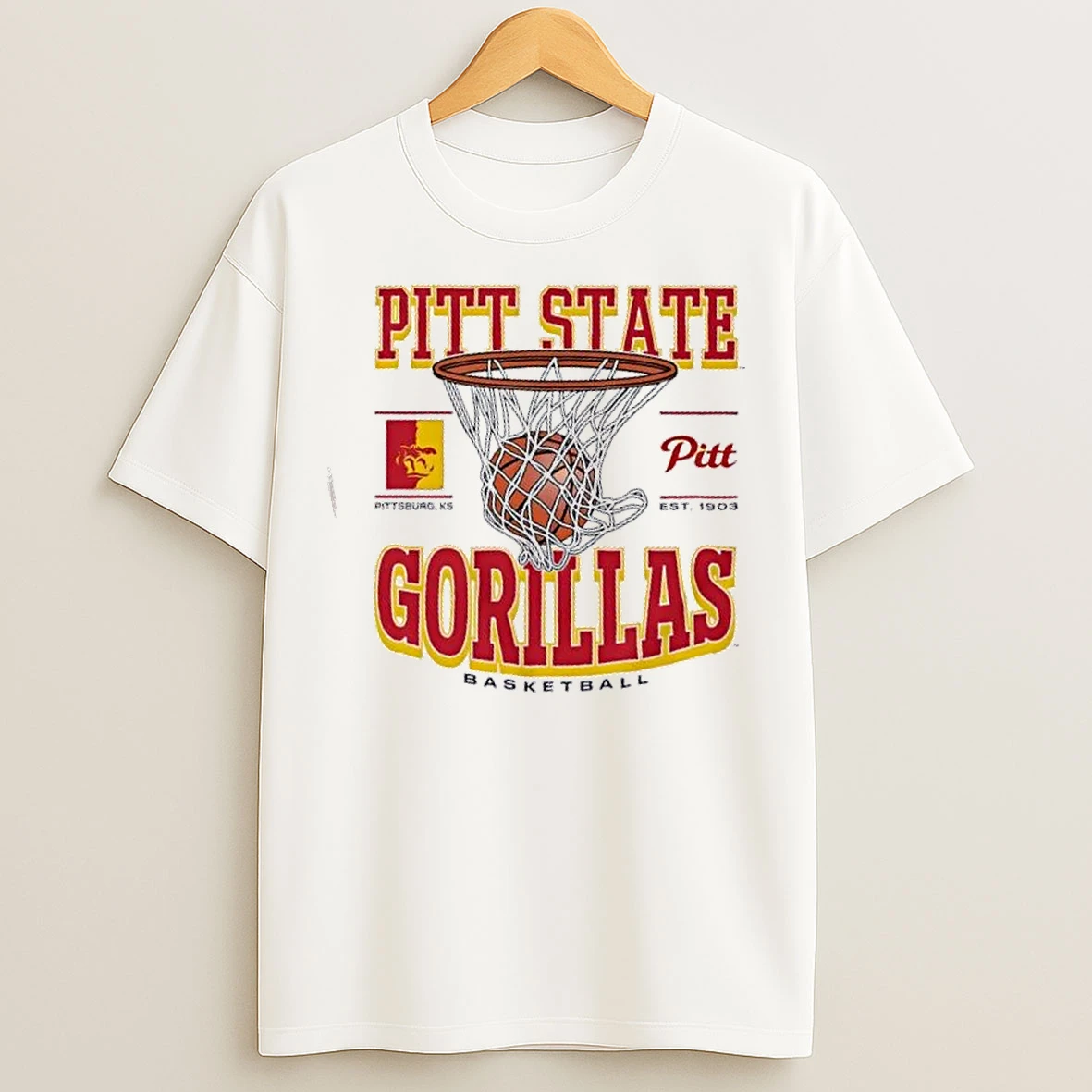Classic Pittsburg State Gorillas Basketball Game Time Pittsburg Ks Est 1903 T Shirts