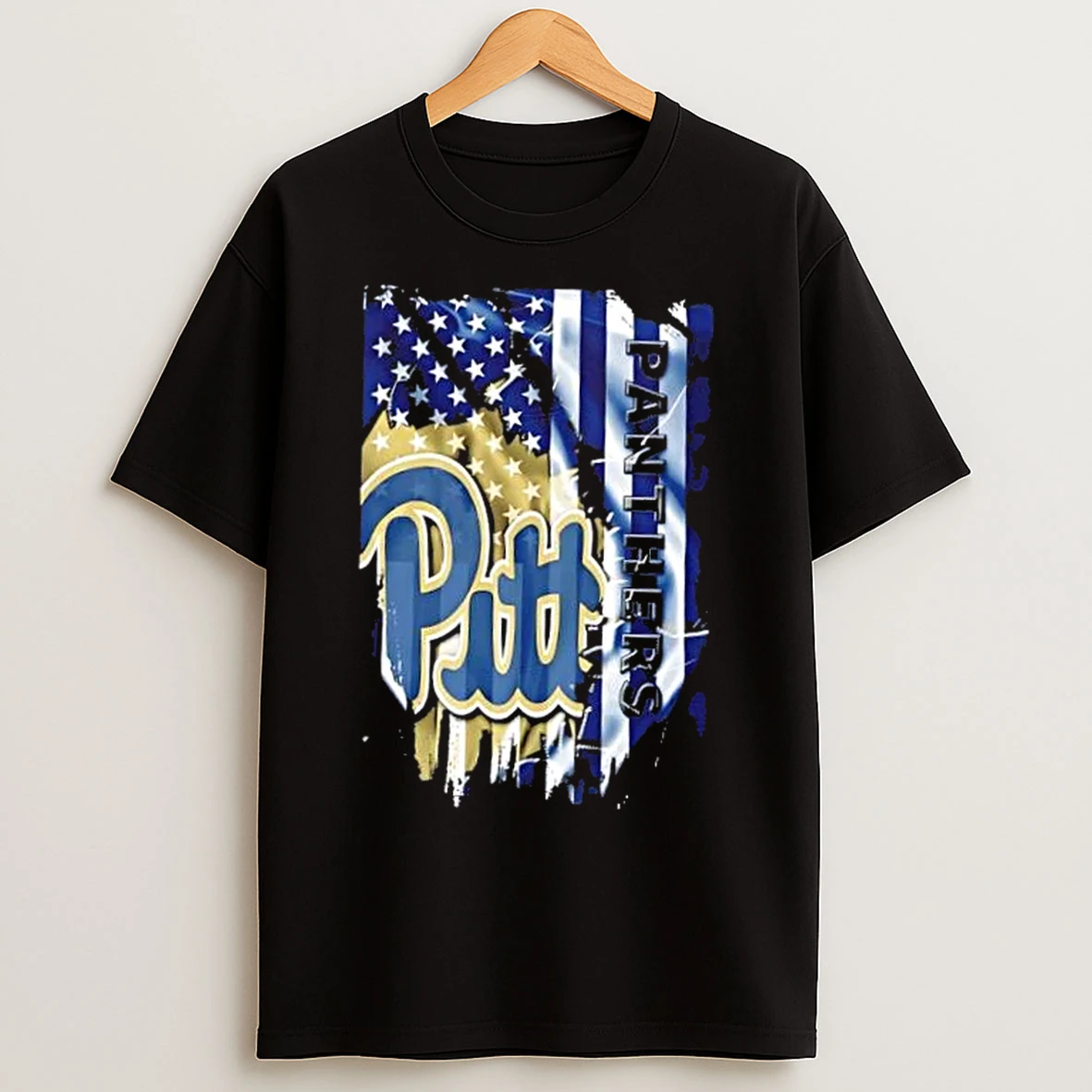 Classic Pittsburgh Panthers Football X American Flag T Shirts