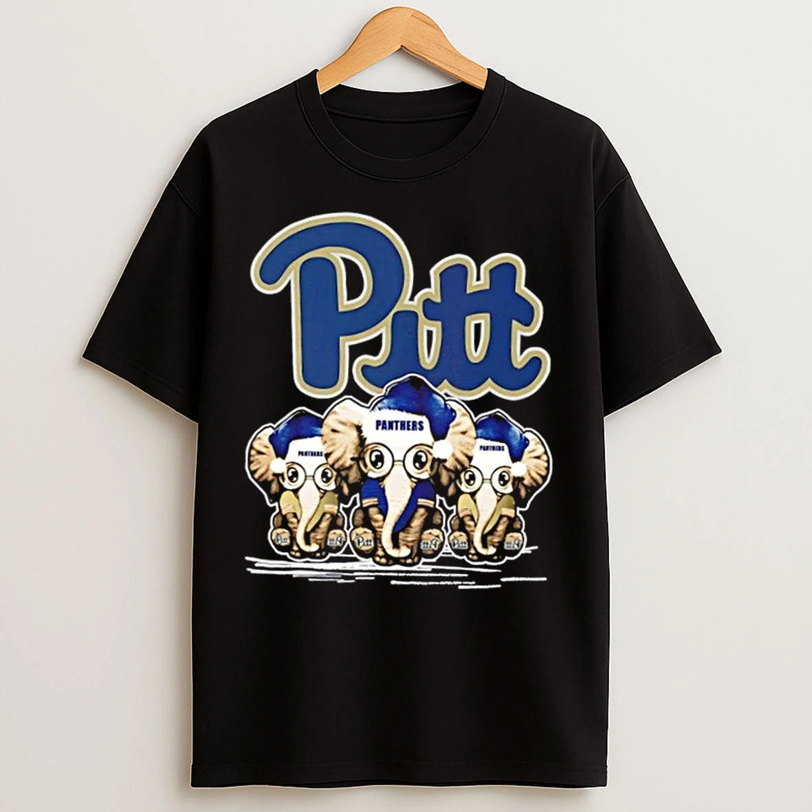 Classic Pittsburgh Panthers X Elephants Santa Hat Merry Christmas T Shirts