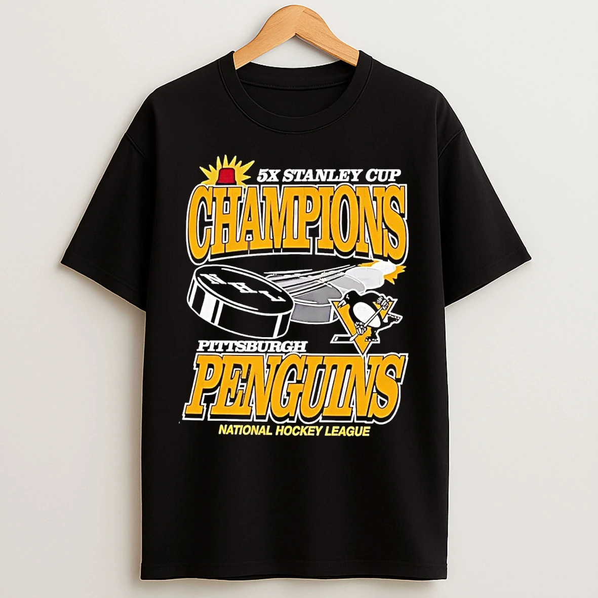 Classic Pittsburgh Penguins 5x Stanley Cup Champions T Shirts