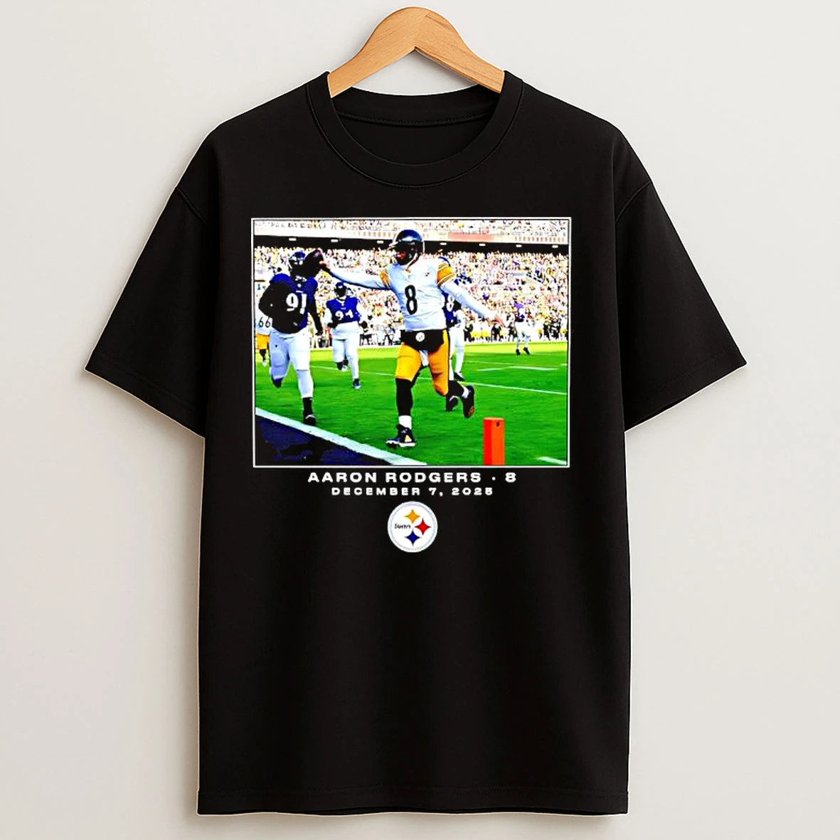 Classic Pittsburgh Steelers Aaron Rodgers December 7th 2025 Nfl Flash Features T Shirts