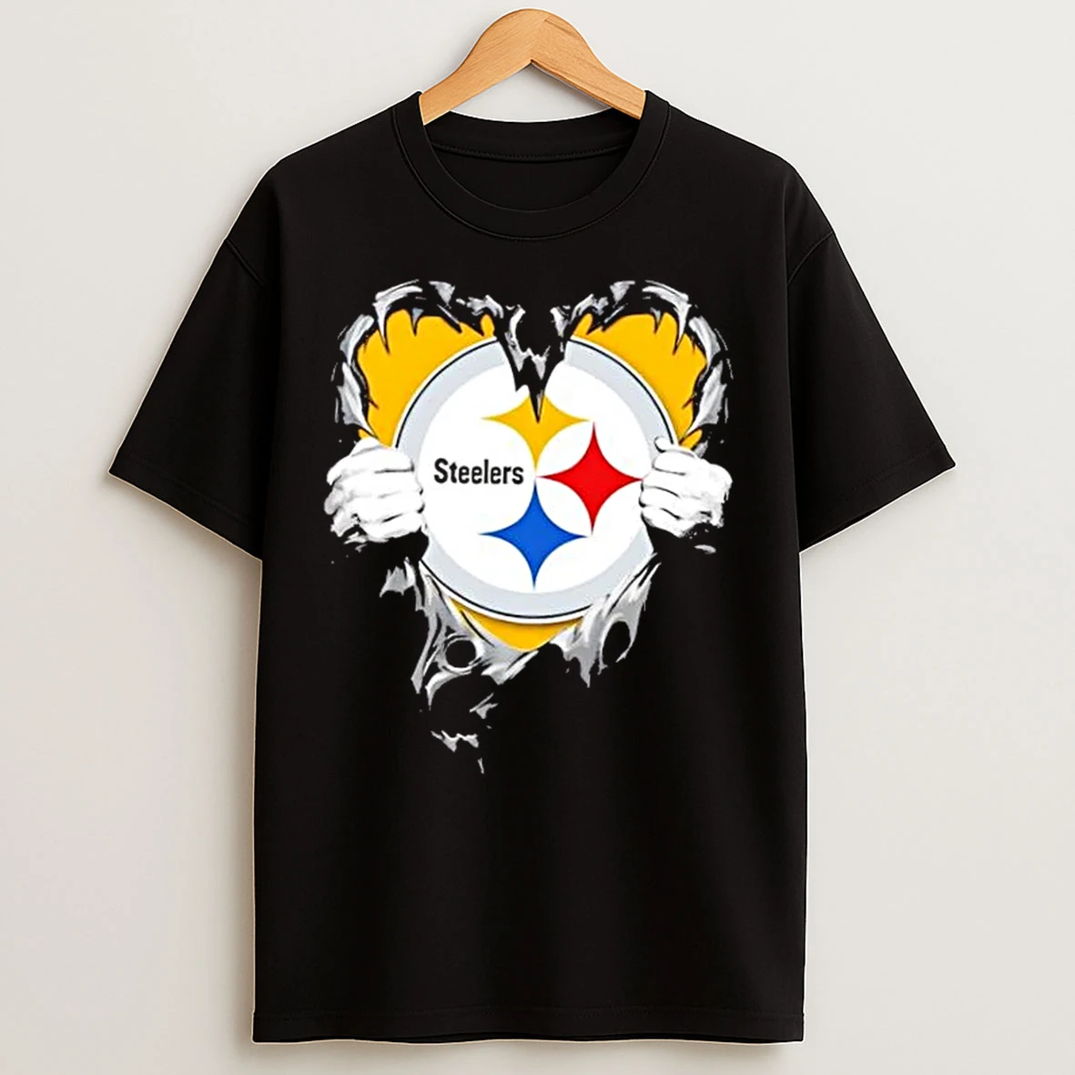 Classic Pittsburgh Steelers Rip The Chest Forever In My Heart T Shirts