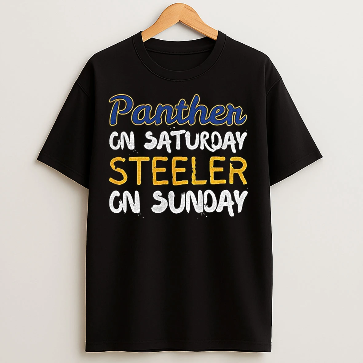 Classic Pittsburgh Steelers Vs Pitt Panthers On Saturday Steelers On Sunday T Shirts