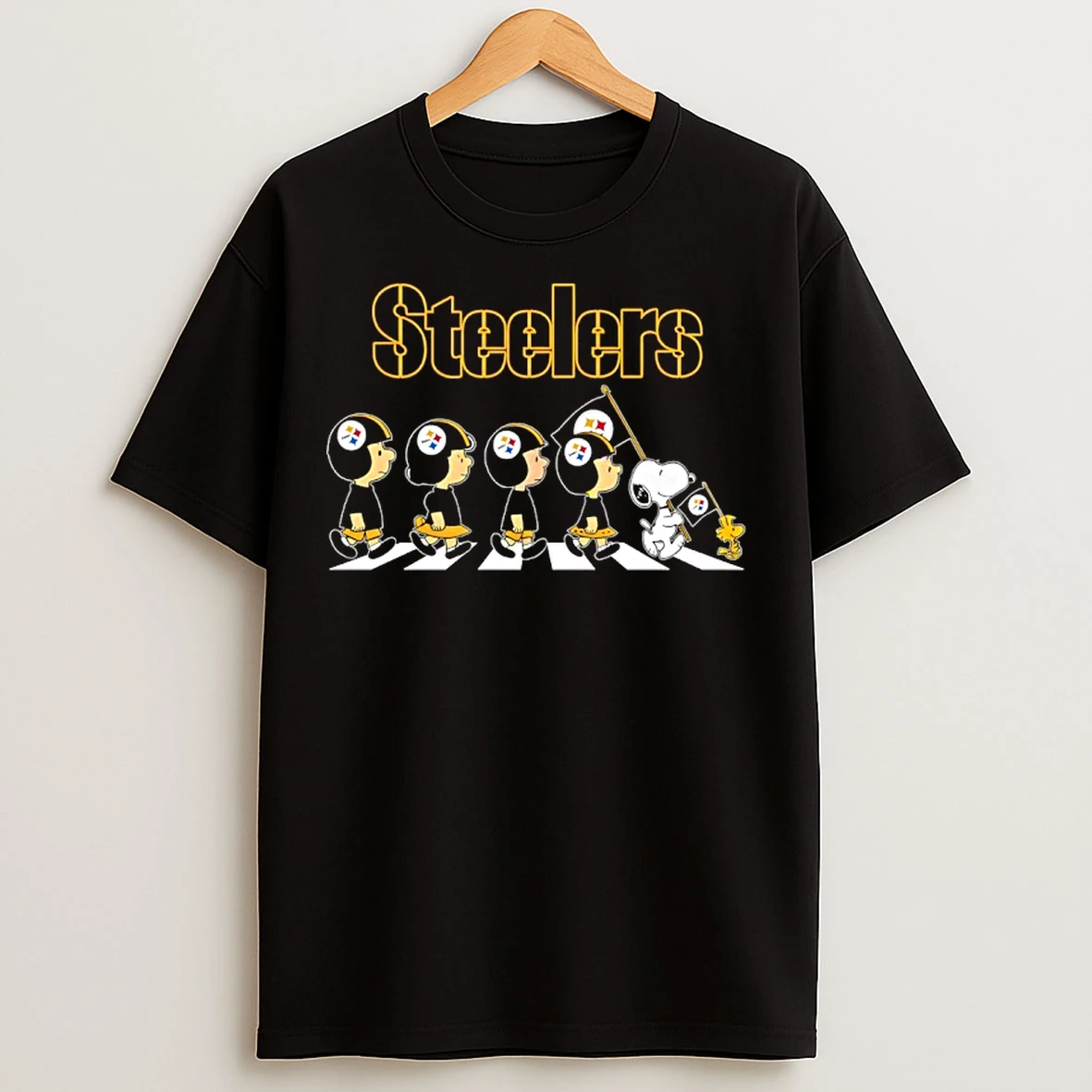 Classic Pittsburgh Steelers X Peanuts Snoopy Abbey Road T Shirts