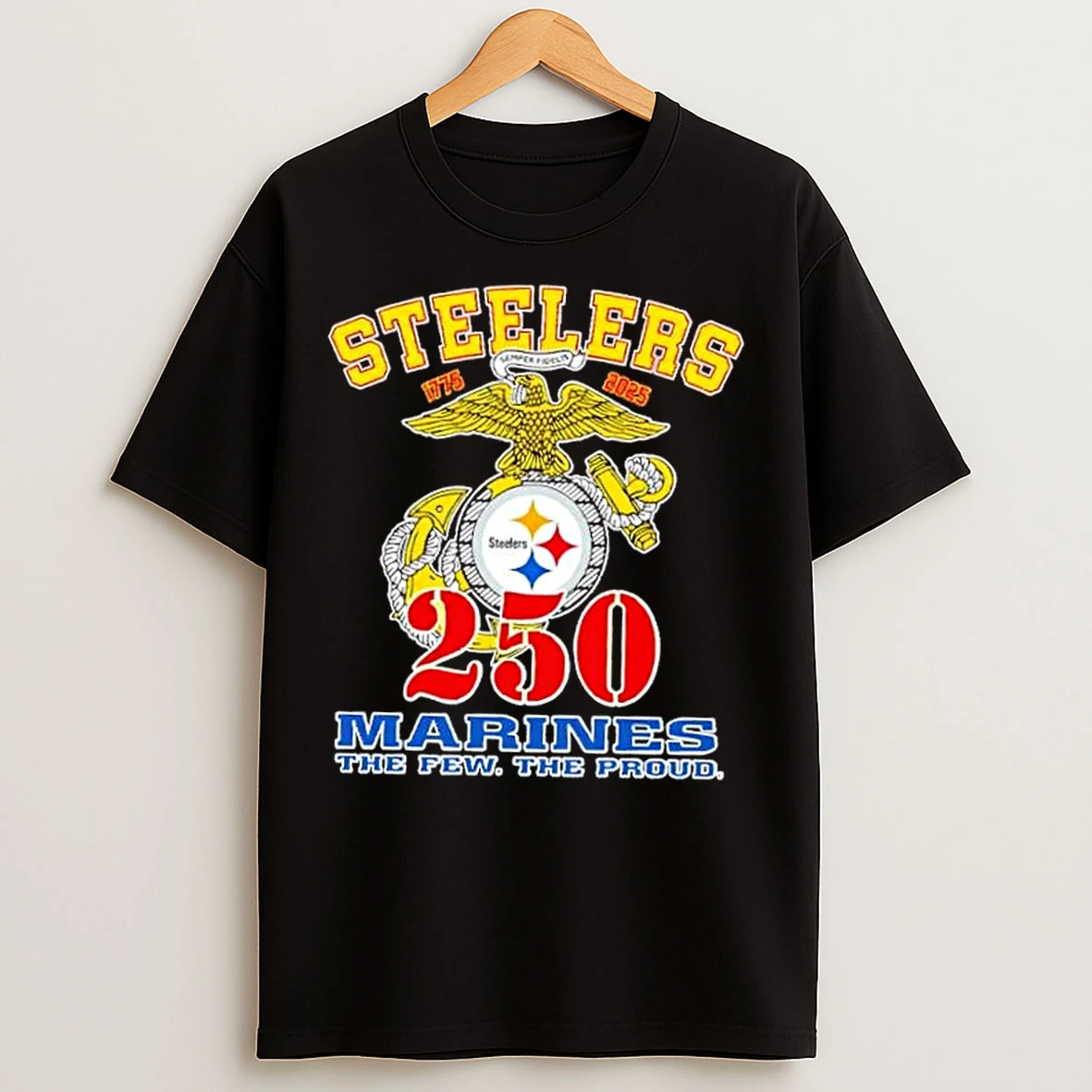 Classic Pittsburgh Steelers X U S M C 250th Birthday Celebration T Shirts