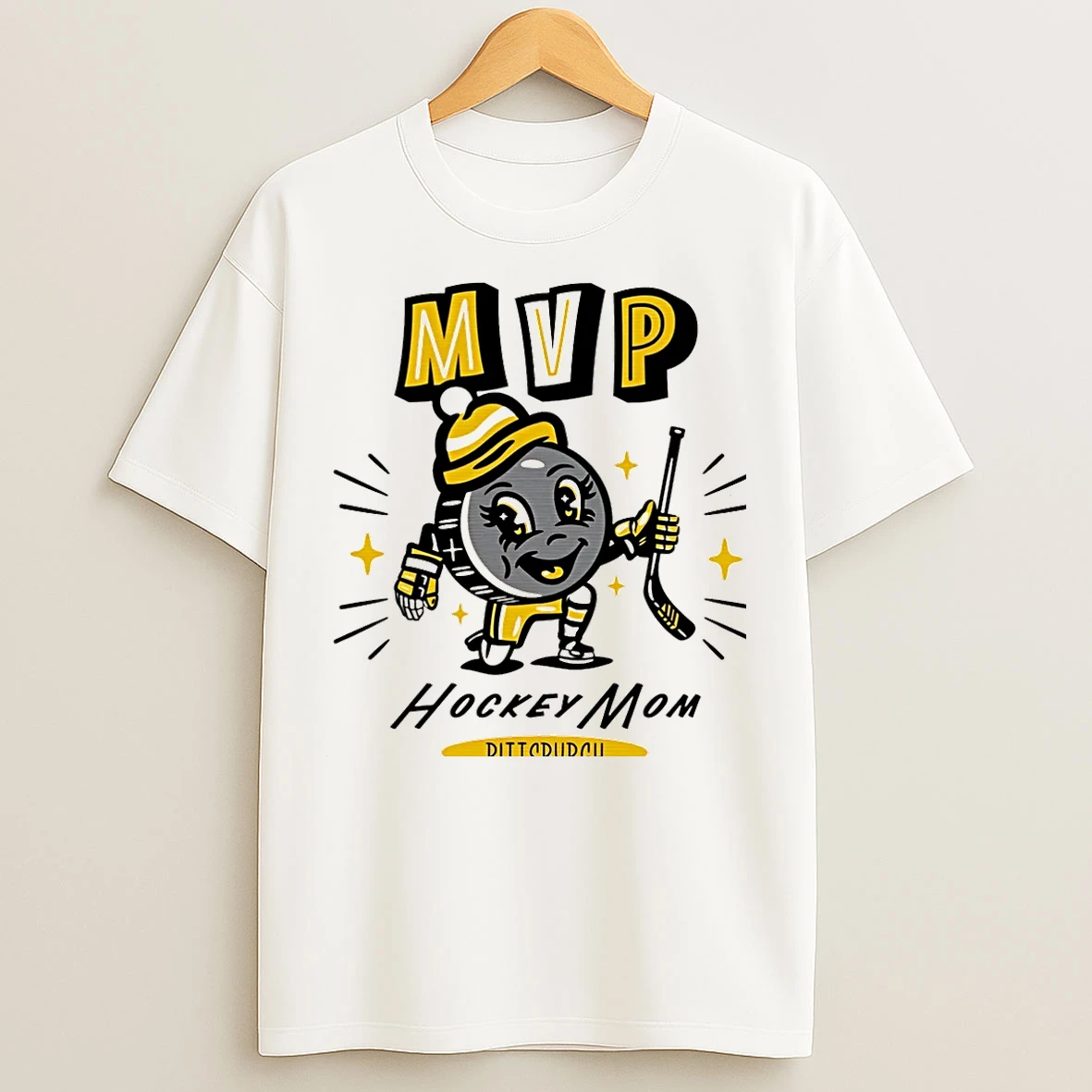 Classic Pittsburgh Hockey Mom Mvp 2025 Cartoon Christmas T Shirts