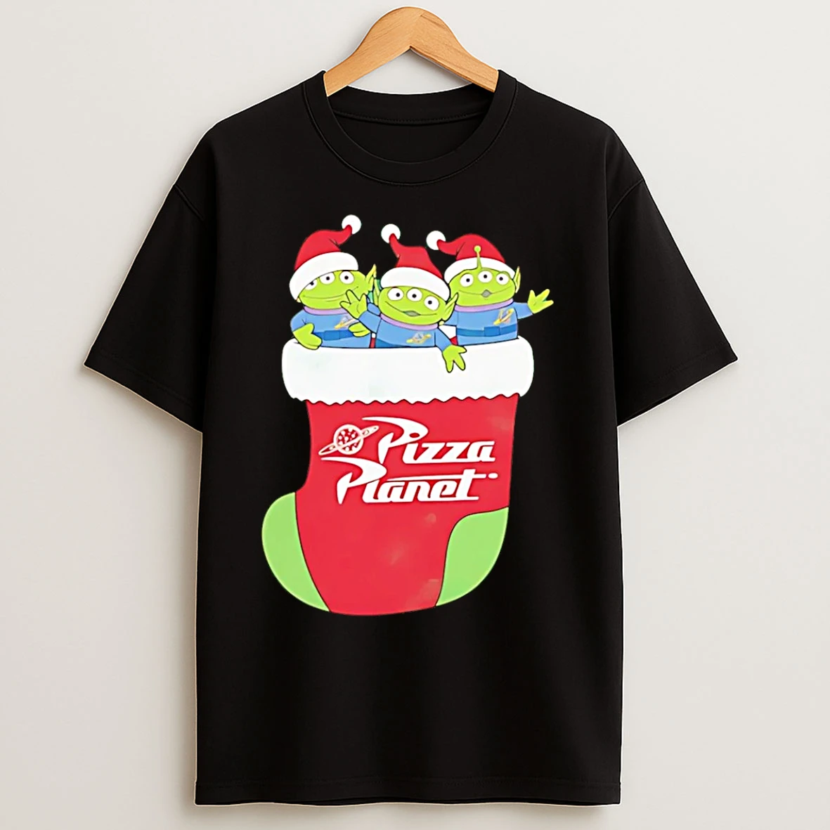 Classic Pizza Planet Alien Christmas Stocking T Shirts