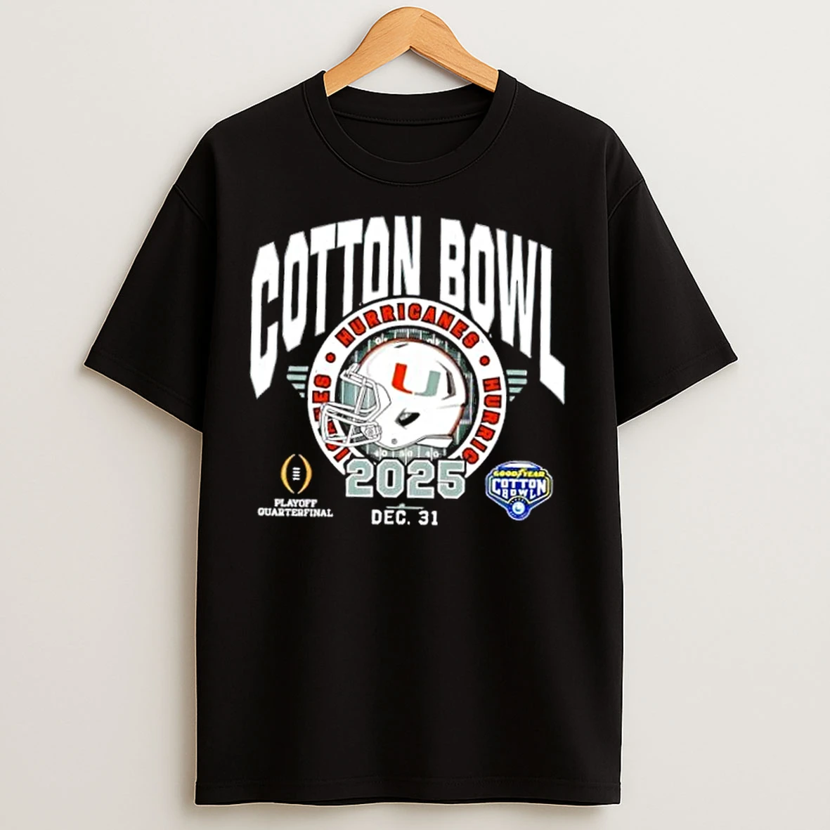 Classic Playoff Quarterfinal Miami Hurricanes 2025 Cotton Bowl T Shirts
